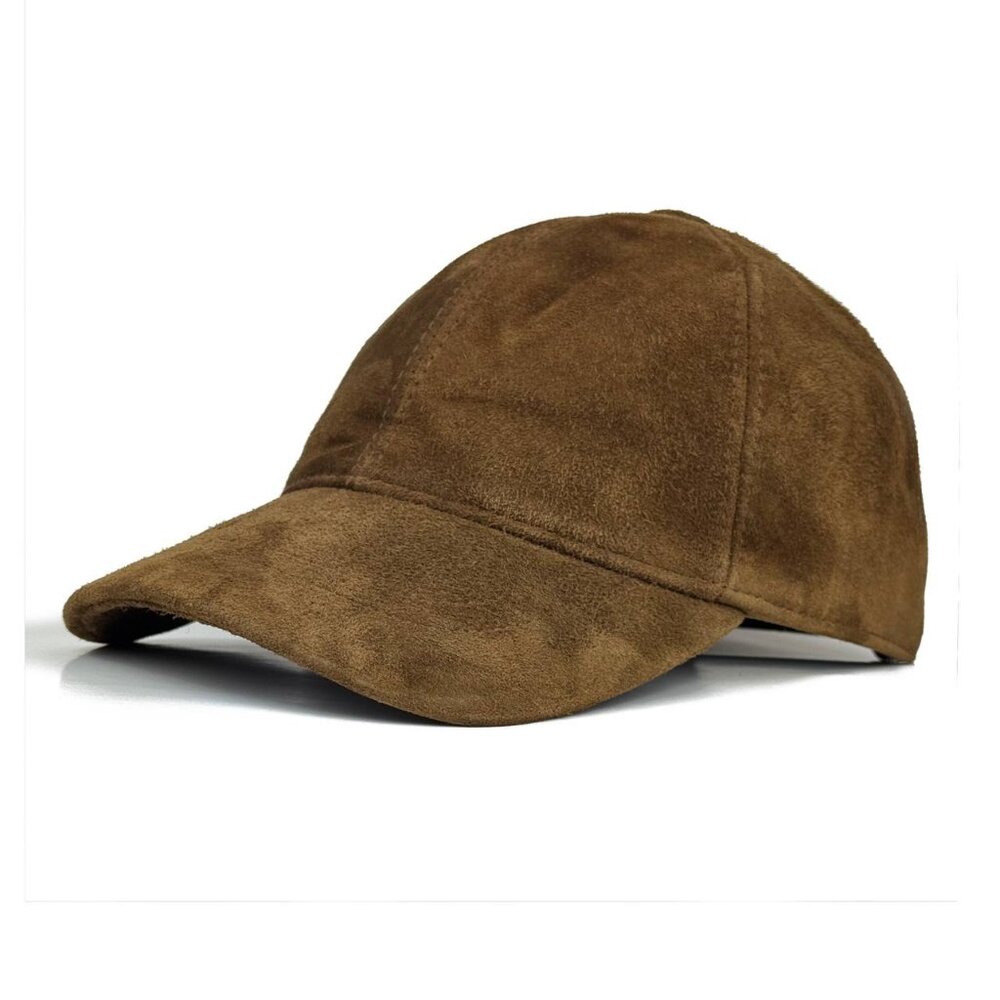 Real Suede Leather Lambskin Baseball Cap | Ball Leather Hat Sports Visor